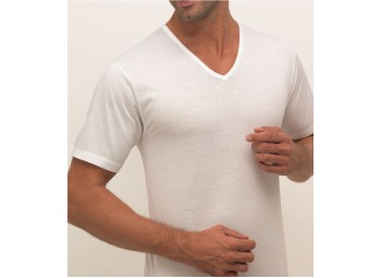 JOY-GIO' 232 MAGLIA MEZZA MANICA SCOLLO A V PURO COTONE