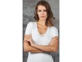VENEGONI 676 MAGLIA MEZZA MANICA INSERTO PIZZO FELPATA